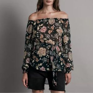NEW Rag & Bone. Sierra Floral Off-the- shoulder top. Size XXS.